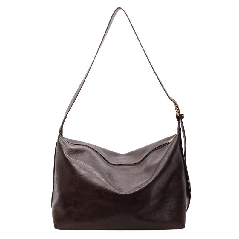 Solid Color Commuter Large Capacity Shoulder Bag Women's Crossbody Bag Underarm Bag
