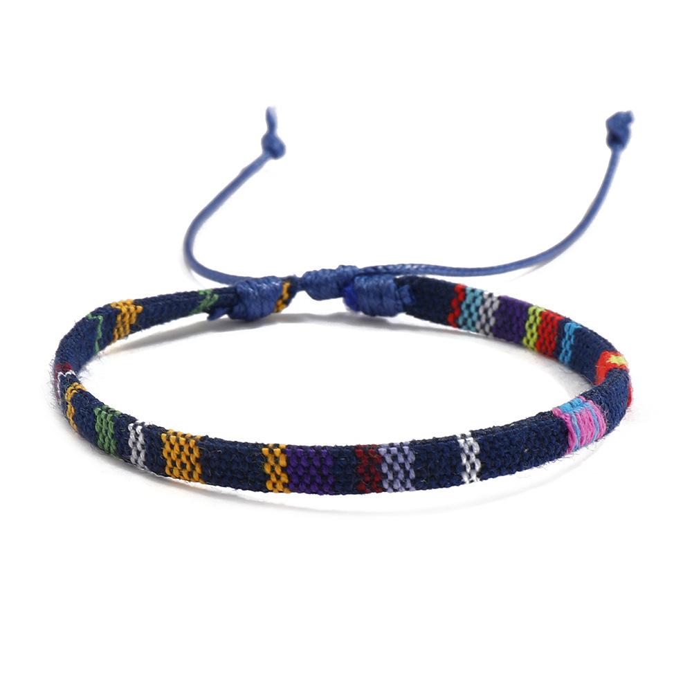 Colourful Bohemian-style cotton-linen woven bracelet – a simple versatile piece