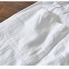 Summer Simple Style Men's Pants Beach Breathable Ramie Cotton Men Trousers Daily Casual Baggy Long Pants Solid Color Drawstring Elastic Waist
