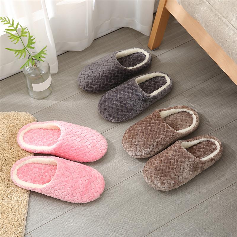 Women Winter Home Fur Slippers Cartoon Cat Non-Slip Soft Warm House Indoor Bedroom Men Couples Boys Girl Memory Foam Floor Shoes