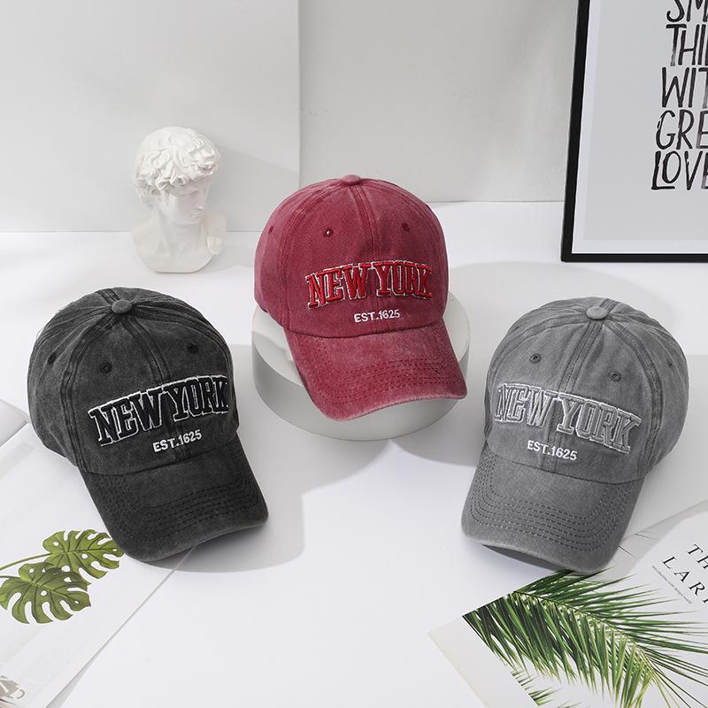 Trendy Women's Korean Denim Baseball Cap, Embroidered, Large Fit, Sun-Protection, Perfect for Spring & Summer.