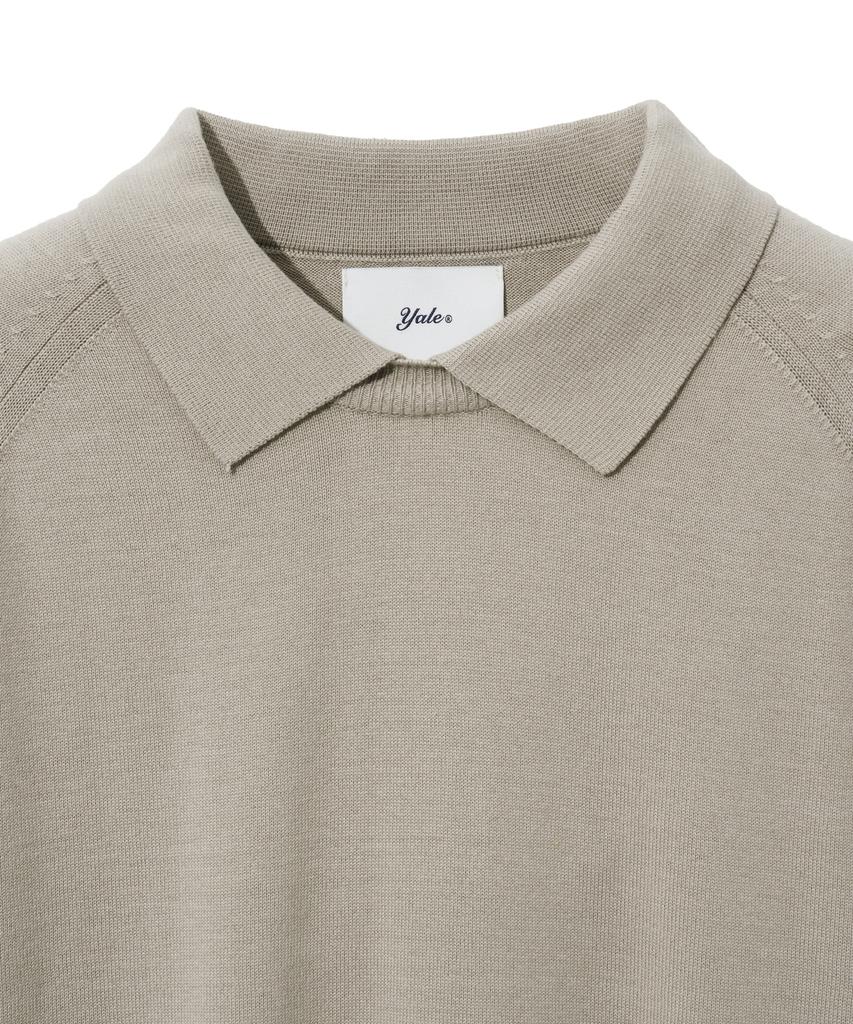 YALE Supima Cotton Raglan Collar Knit Greige