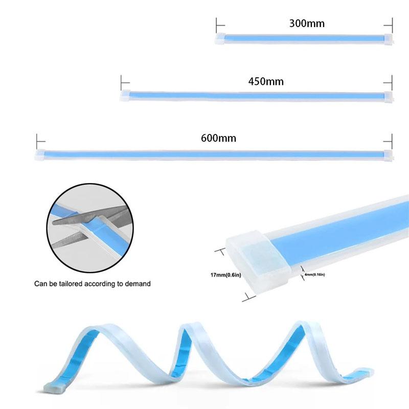 2Pcs LED DRL Car Daytime Running Light 12V Flexible Waterproof Headlight LED Strip White Turn Signal Yellow Brake Flow Lights