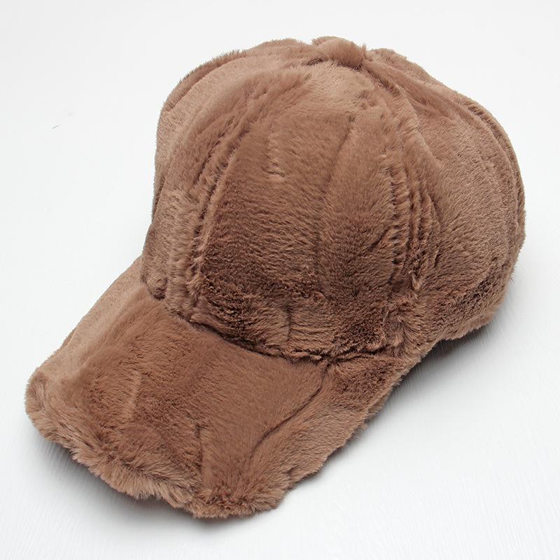 Berretti da Baseball in Peluche Donna Cappello Invernale Spesso Pelliccia Sintetica Tieni Caldo Casual Snapback Cappelli Per Donna Colore Singolo Antivento Regolabile