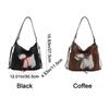 Plush Puppy Women Tote Bag Solid Color Underarm Pouch Cute Casual Backpack  Travel