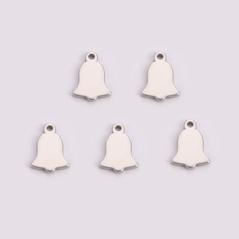 Teamer 5pcs/lot Stainless Steel Charms for Jewelry Making DIY Halloween Pendant for Bracelet Ghost Bell Trees Charm 2026 new