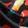 Women's Long Sleeve Vintage Dress Retro Fit Flare Holiday Party Dress Christmas Print Midi Dress with Waist Tie Belt
