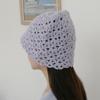 Women's Violet Knitted Autumn Bucket Hat Crochet
