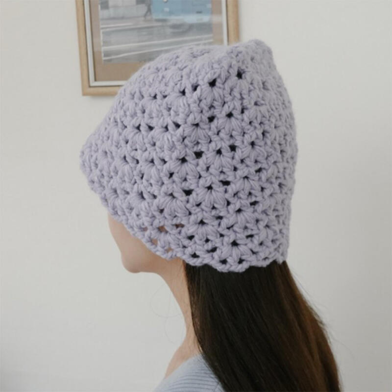 Women s Violet Knitted Autumn Bucket Hat Crochet black