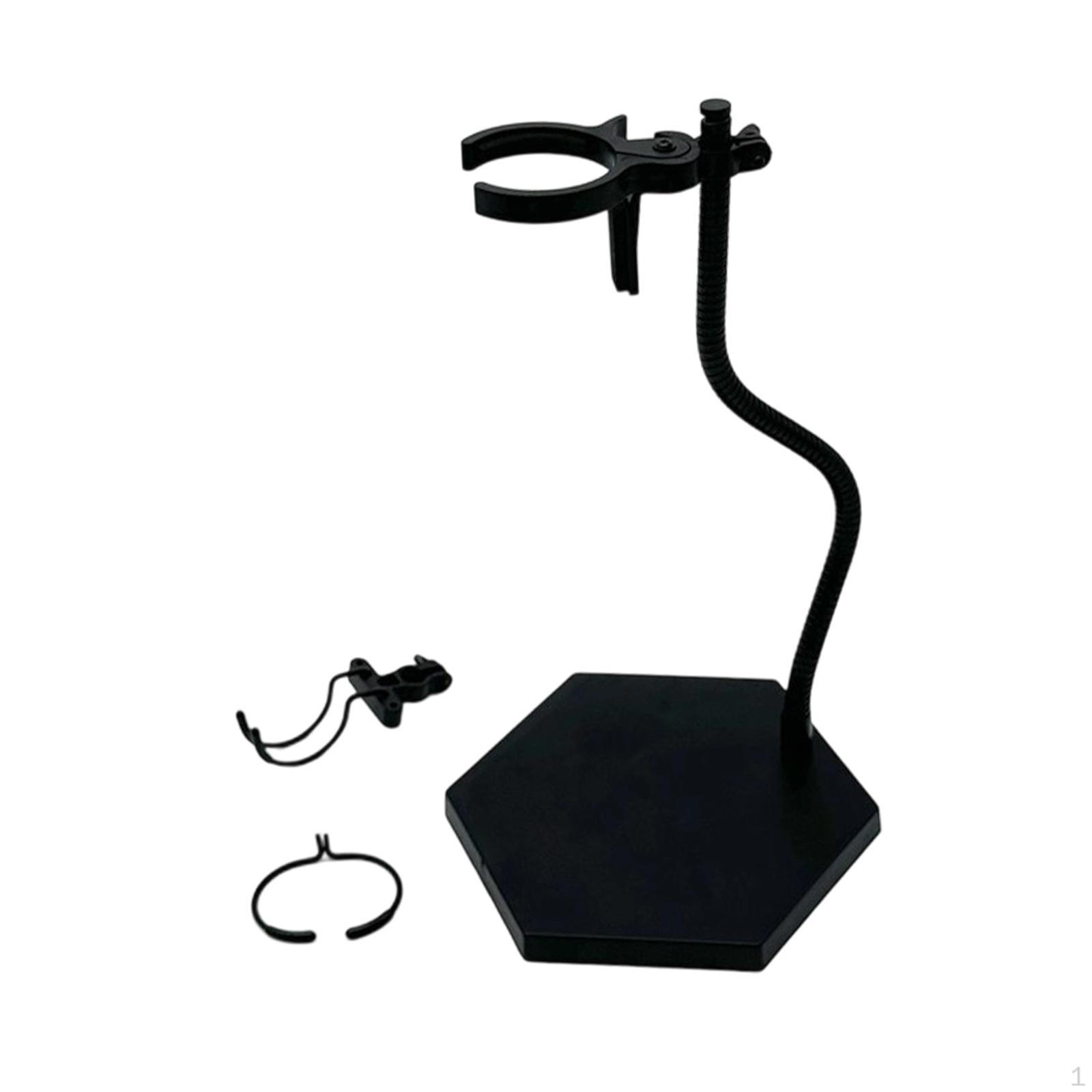 

Action Figure Display Stand Doll Holder Home Decor Stable Lightweight Adjustable with Clips hexagon