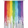 Colorful Paint Flowing Sheer Curtains For Girls Kids Bedroom Kitchen Window Drapes Home Decor