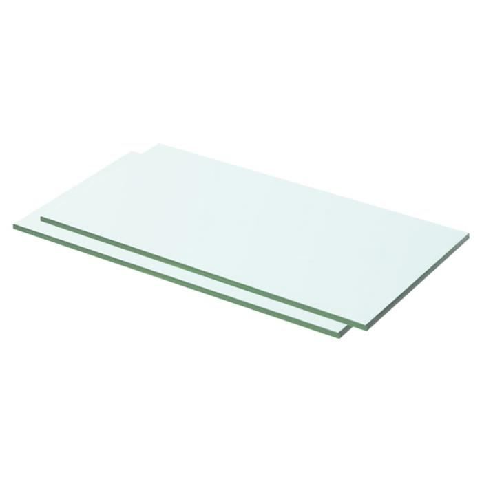VidaXL Panneaux d'étagère 2 pcs Verre Transparent 50 x 20 cm