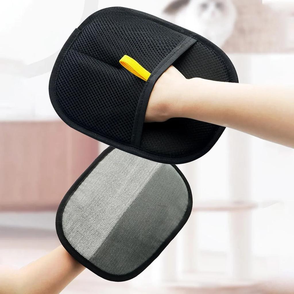 Pet Hair Remover Gloves for Cats Dogs Double Sided Grooming Brush Static Electricity Hair Removal Mitt Home Hair Scraper