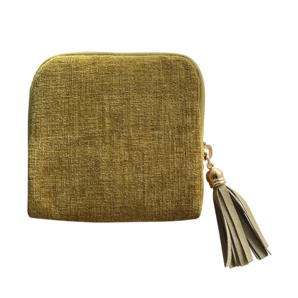 Tassel Zipper Travel Jewelry Case Flannel Jewelry Storage Pouch  for Rings, Bracelets, & Bangles