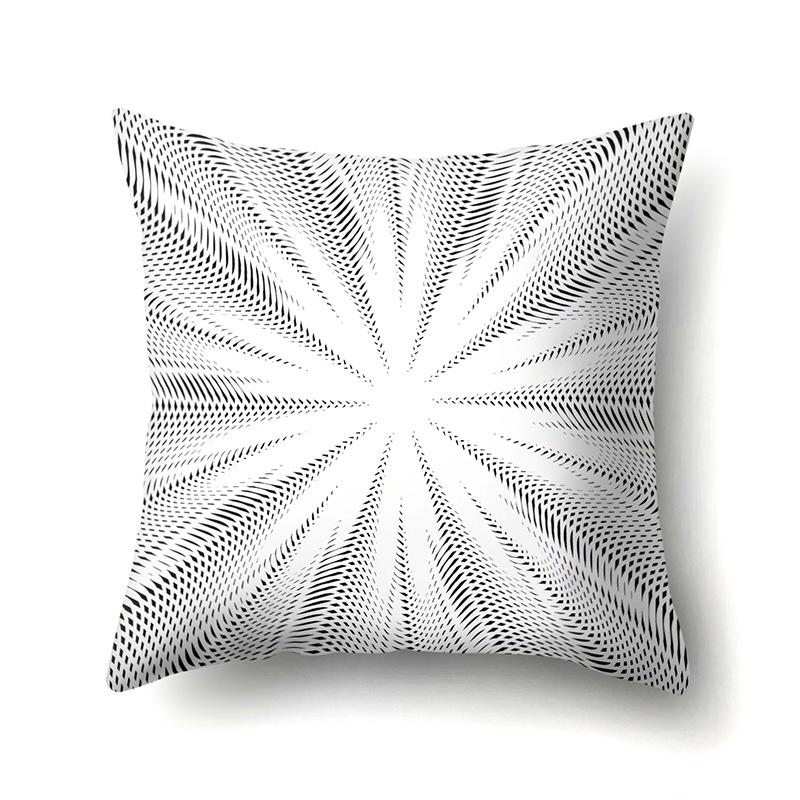 Gray Nordic Retro Ins Light Luxury Polyester Pillowcase Car Decoration Home Printed Waist Rest Pillowcase