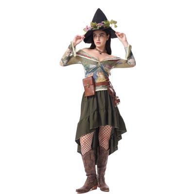 Damenkostüm Schulterfreies Oberteil Unregelmäßiger Rock Vintage-Outfit mit Dekoration