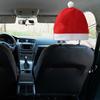 Christmas Car Headrest Cover Santa Claus Hat Multipurpose Decorative Backrest Chair Decoration Xmas Cap Car Decorations Plush Ball Thicken Car