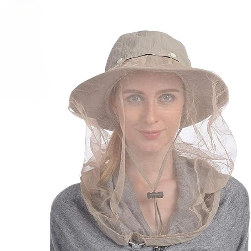 Mosquito and Insect Proof Beekeeping Mesh Fisherman Hat Foldable Bucket Hat UV Protection Summer Beach Sun Hat