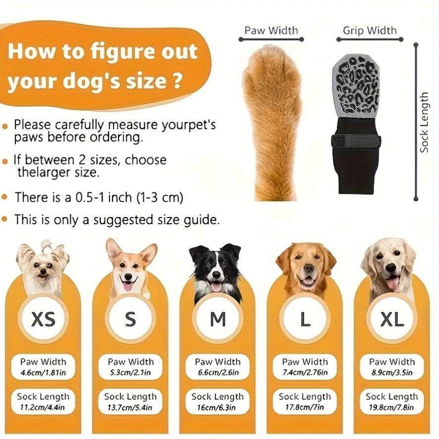 Dog Socks with Non-slip Soles, Cotton Socks for Large Dogs, Anti-scratch and Quiet Pet Socks, Black Leopard Print Dog Shoes