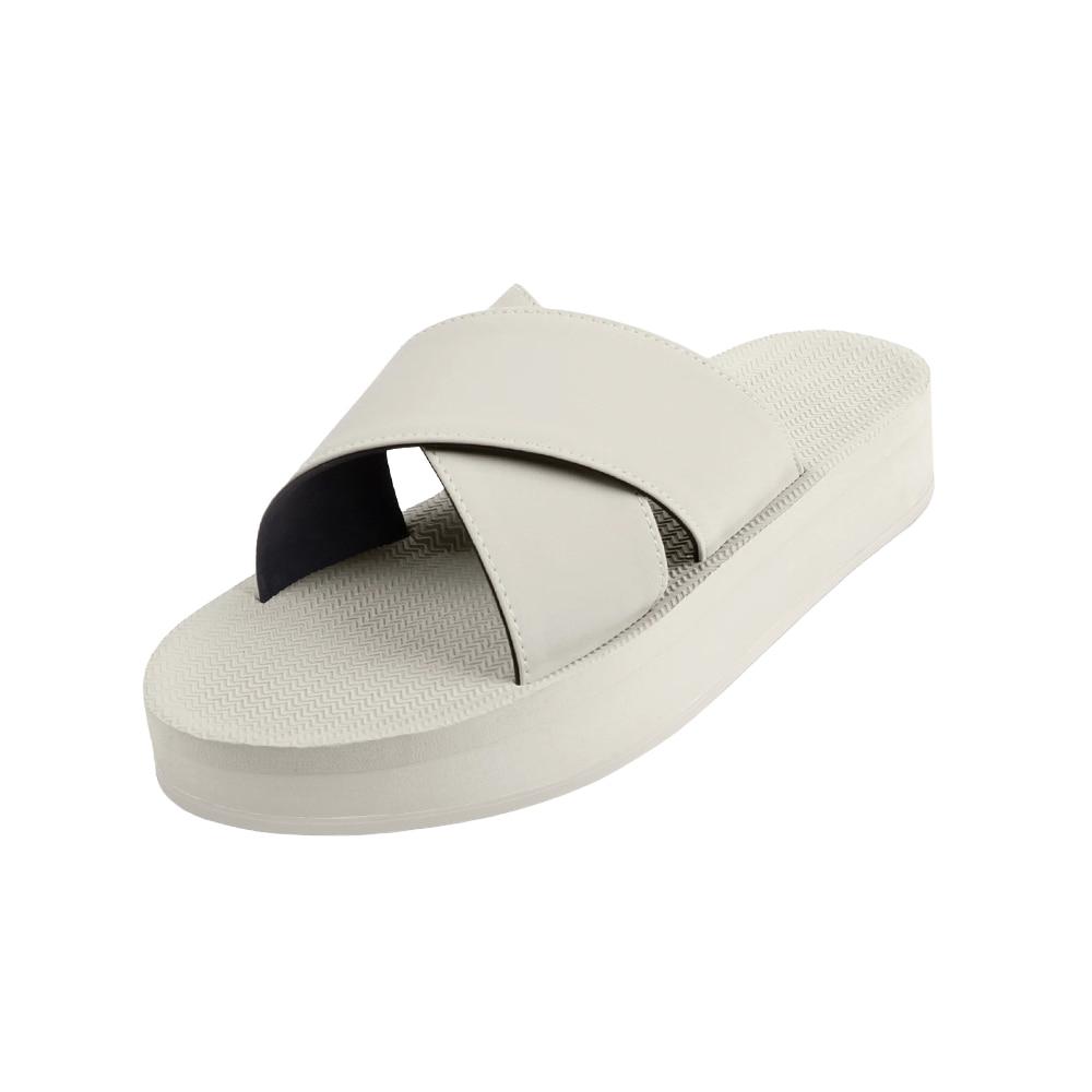 Indosol Platform Cross Slide   Sea Salt Slipper Platform Cross Slide - Sea Salt/Sea Salt (W4-5)