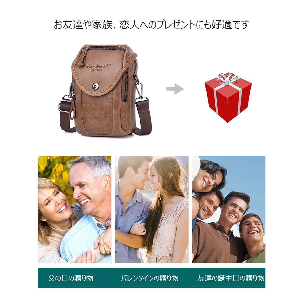 Whatna Cowhide Mini One Shoulder Bag Mini Waist Bag Waist Pouch Motorcycle Belt Bag Hip Bag Thick Leather Genuine Leather Unisex Mini Crossbody Bag