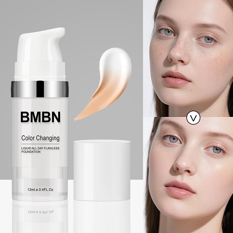 Color-Changing BB Cream Foundation, Moisturizing Liquid Concealer Thermal Changing Foundation, Brightens and Covers Imperfections Foundation