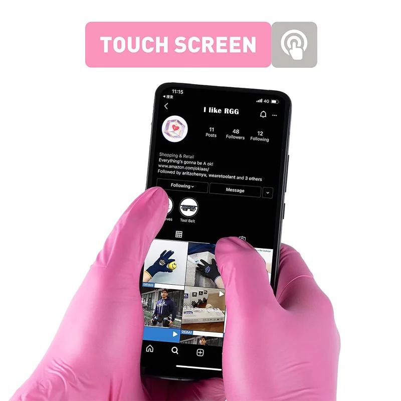 Mănuși de nitril Vinil roz, 100 buc, rezistente la apă, fără alergii, de unică folosință, pentru femei, pentru fată, pentru siguranță la locul de muncă, pentru curățarea gospodăriei