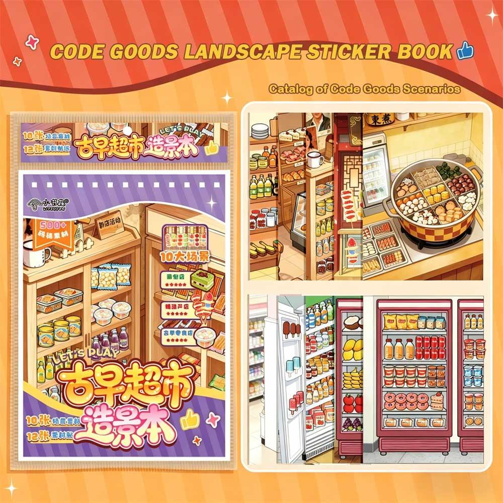 

Small Book Landscape Stickers Product Landscape Stacking Design 3D Miniature Scene Stickers Cabin Scene Pocket Size