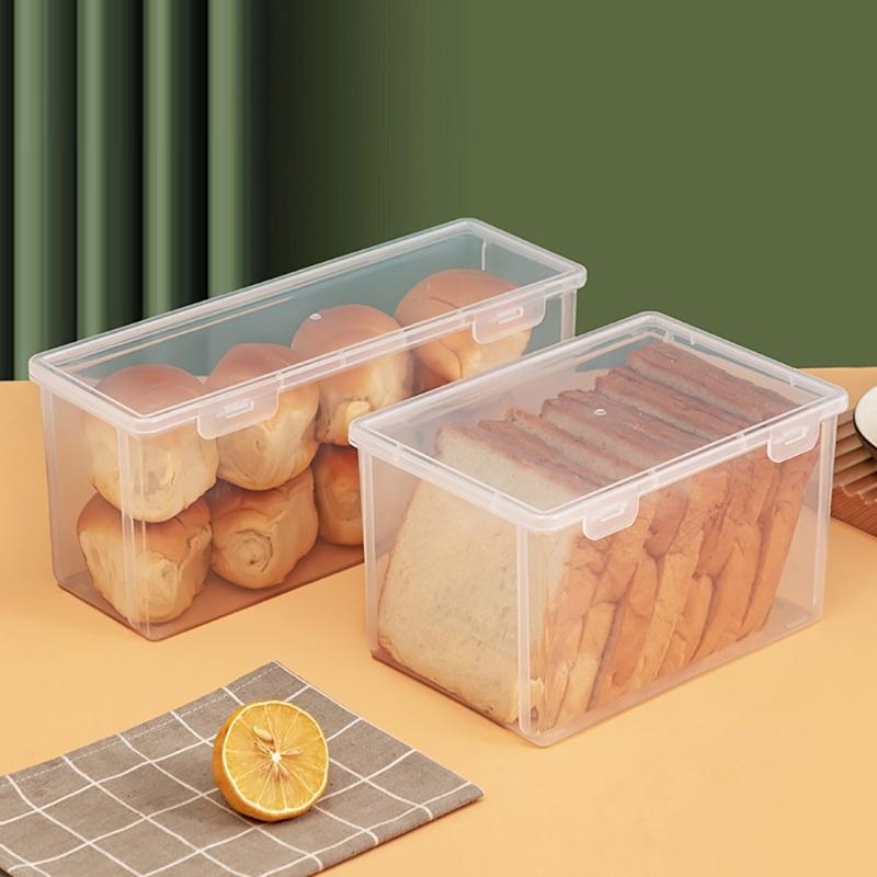 Clear Bread Storage Box with Lid Multifunction Organize Box Household for Kitchen Dining Room Sealing Holder