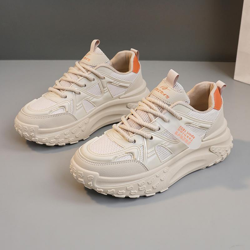 

[Customized] K6707 new 2025 spring and summer breathable mesh sneakers women s shoes thick-soled heightening mesh shoes Korean version 40