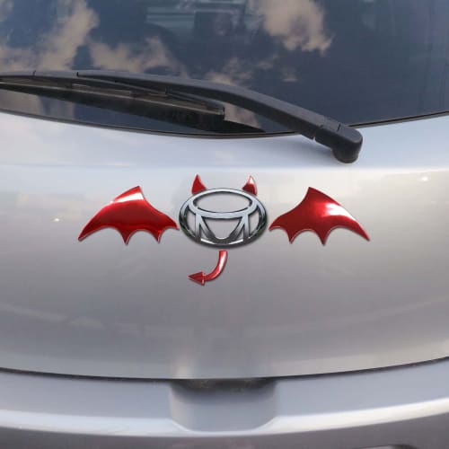 MEIHO Emblem Devil Wing Metal Sticker Red CA019
