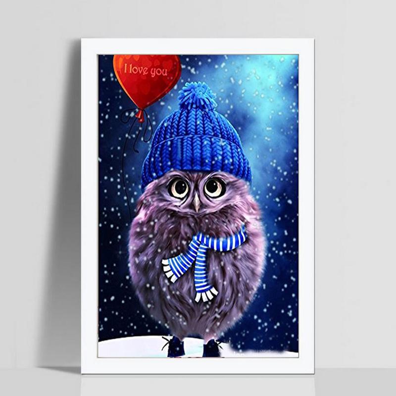 

HUACAN вышивка крестиком 5D Алмазная вышивка картина со стразами DIY вышивка крестиком милая сова 30*40 cm