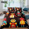 Robot Duvet Cover Set Cartoon Space Robot Bedding Set Patchwork Transformer Futuristic Machine Comforter Cover Twin Full For Boy