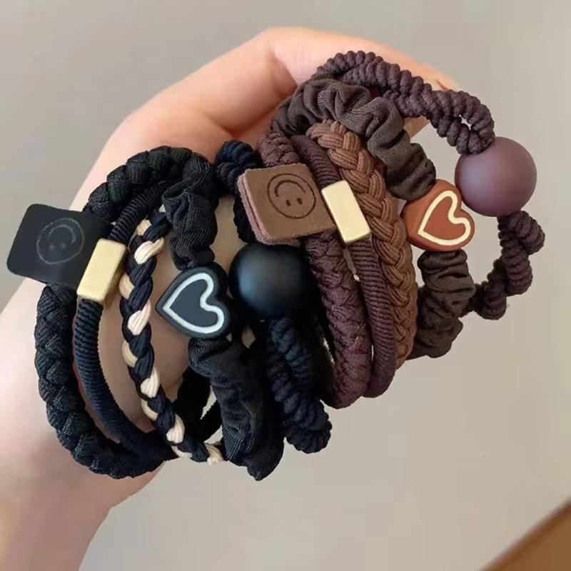 10pcs Girls Women Scrunchies Hair Tie Elastic Rubber Hairband Colorful Kids Hair Accessory Rope Ring Gum Rims Headwear