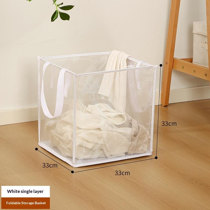 

Grid Laundry Hamper Large Multi-functional Laundry Basket for Bathroom Storage Foldable Laundry Basket for Holding Clothes білий