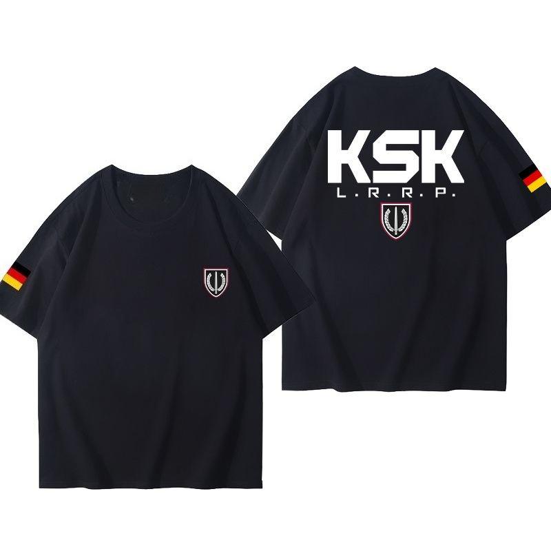 GerUnisexy Ksk GerUnisex Special Forces Tshirt Military Fan Military Style Tactical Casual Shortsleeved Top pure Cotton Tee Summer
