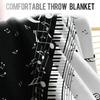 Music Blanket Gift, Abstract Piano Music Notes Decorative Home Fur Blanket, Soft and Comfortable Lightweight Blanket