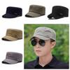 Solid Color Flat Peaked Cap Adjustable Men’s Sun Hat Simple Flat Top Hat  Middle-Aged
