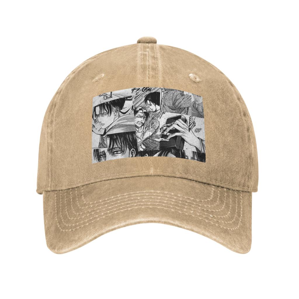 Levi AckerUnisex Attack On Titan Washed Denim Cap Casual Baseball Caps Adjustable Hat Summer Unisex Baseball Hats