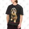 Wire Haired Dachshund Beauty Funny Dog Lover Vintage Washed Tee Pure Cotton T-Shirt