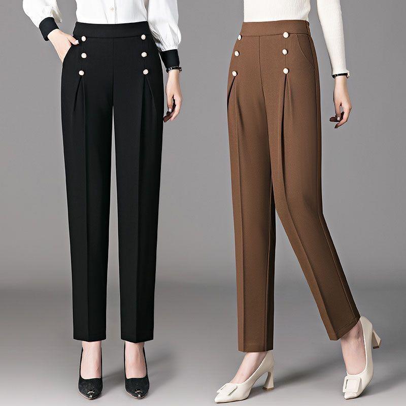 2026 Spring/Summer High-Waist Slimming Plus Size Harem Pants for Women: Casual, Thin, and Elegant Trousers