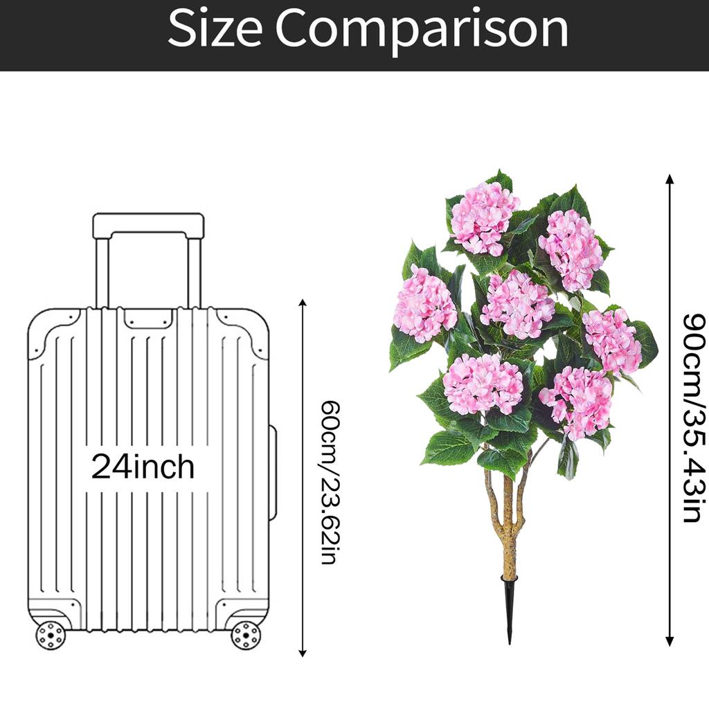 1pc3ft   Simulation Hydrangea Potted Plant Outdoor Garden Decoration Artificial Flower Tree Artificial Plant Ground Insert