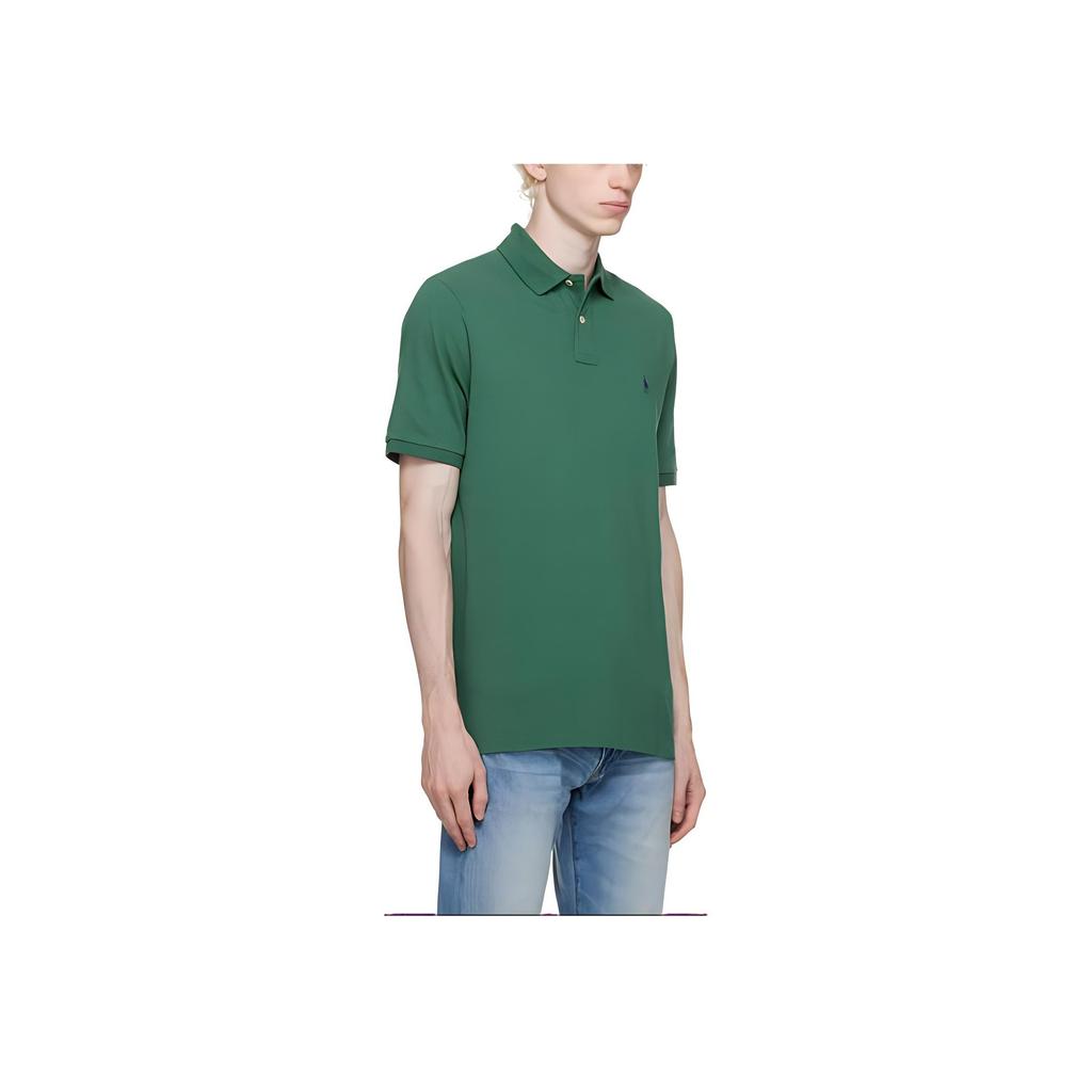 Polo Ralph Lauren Logo Fitted Polo Shirt Men Tops Green 710534735-374