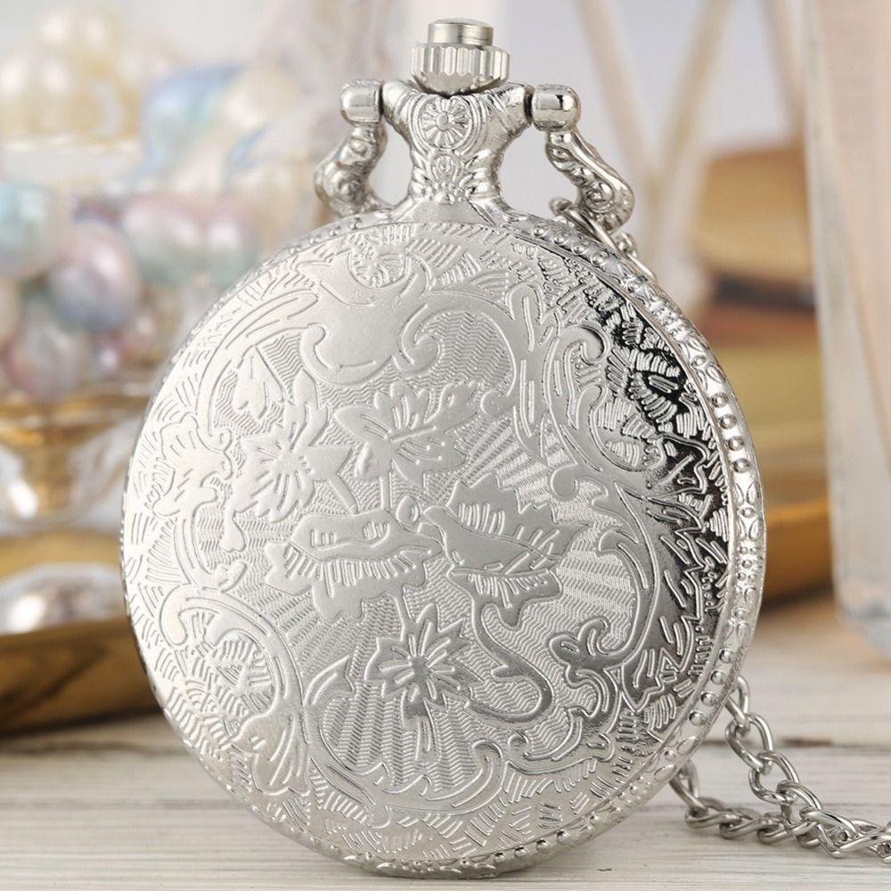 Arabic Numerals Dial Necklace Watch With Chain Pendant Pocket Clock Quartz Pocket Watch  Men Women