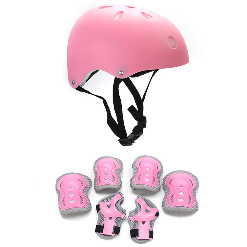 7Pcs/Set Kids Safety Helmet Knee Elbow Pad Set Toddler Helmet with Protective Gear Set for Skateboard Cycling