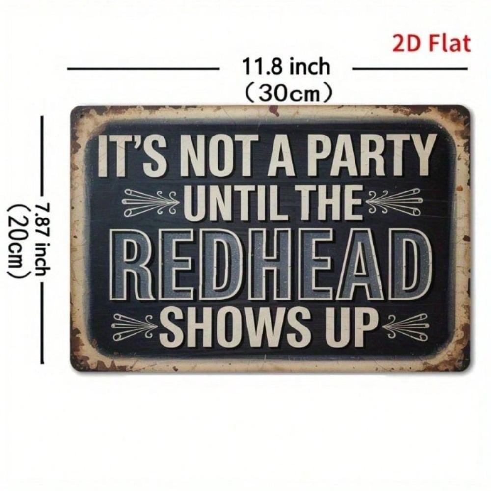 Lustiges Rothaariger Retro-Poster 20x30 cm Man Cave Wanddekor Metall