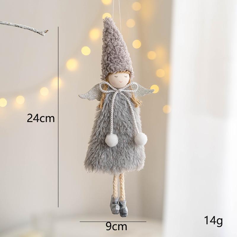 Christmas Plush Angel Girl Santa Claus Dolls Xmas Tree Ornament Natal Noel Navidad 2025 Christmas Decorations for Home New Year