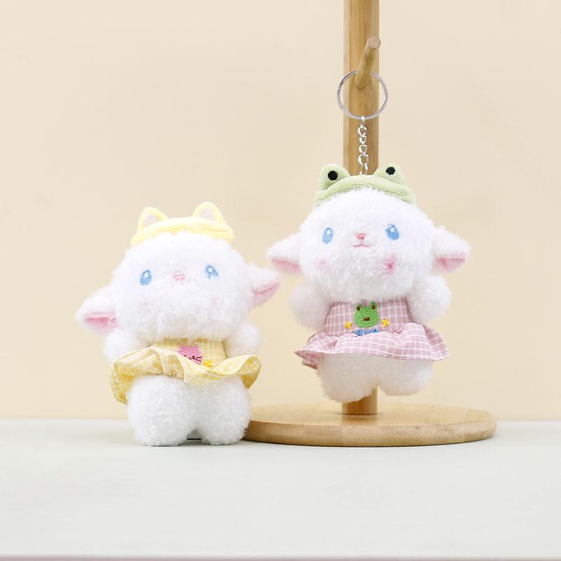 Cute Plush Sheep Keychain Adorable Cartoon Lamb Soft Toy With Short Fur Design