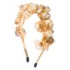 Elegantes Schwerindustrie-Blumen-Stirnband Party-Kopfschmuck Schmuck Geschenk Braut-Stirnband Goldfarbe Blumen-Haarbänder Ballparty