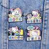 Sanrio Hello Kitty Cartoon Anime Perimeter Good Luck Pass All Exams Alloy Brooch Enamel Badge Decorative Pin for Backpack Clothing
